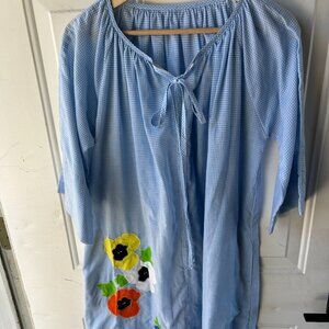 Vintage Gingham Flower Dress